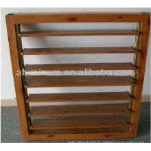 Wood grain aluminum shutter windows